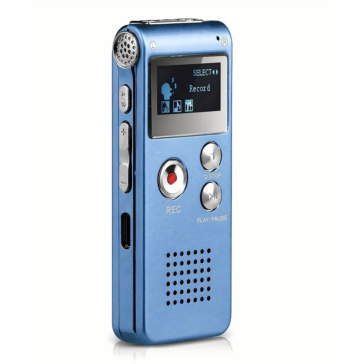 GENERICO - GRABADORA DE VOZ 8 GB PROFESIONAL COLOR AZUL