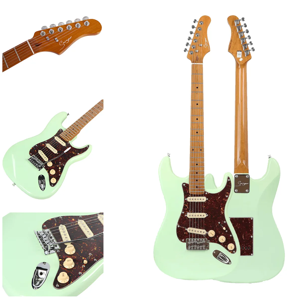SMIGER - Guitarra Eléctrica Smiger Verde L-G2-PRO-S Tipo Strat Profesional con Accesorios
