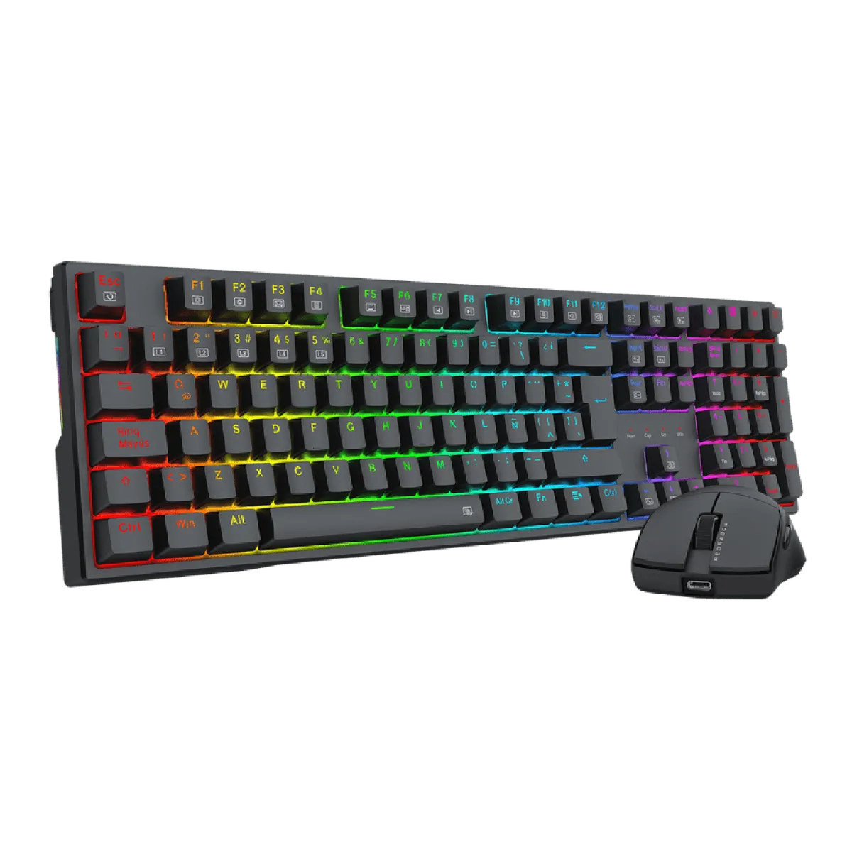 REDRAGON - COMBO REDRAGON ESSENTIALS 2 EN 1 S146-SP TECLADO TRUNDLE K668RG-SP + MOUSE K1NG M724