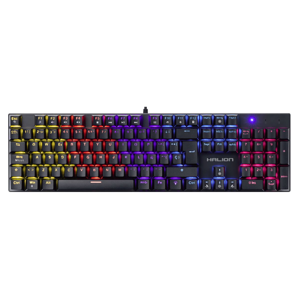 HALION - TECLADO MECANICO HALION COMANCHE 105 KM203 105 TECLAS RAINBOW RED SWITCH
