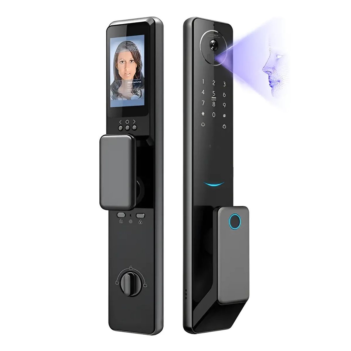JPSYSTEMS - Cerradura Smart Huella Clave Reconocimiento Facial Tarjeta App Tuya WiFi ancho puerta min. 45mm S61