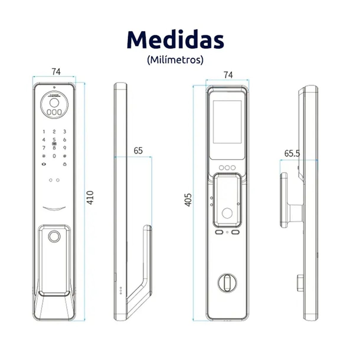 JPSYSTEMS - Cerradura Smart Huella Clave Reconocimiento Facial Tarjeta App Tuya WiFi ancho puerta min. 45mm S61
