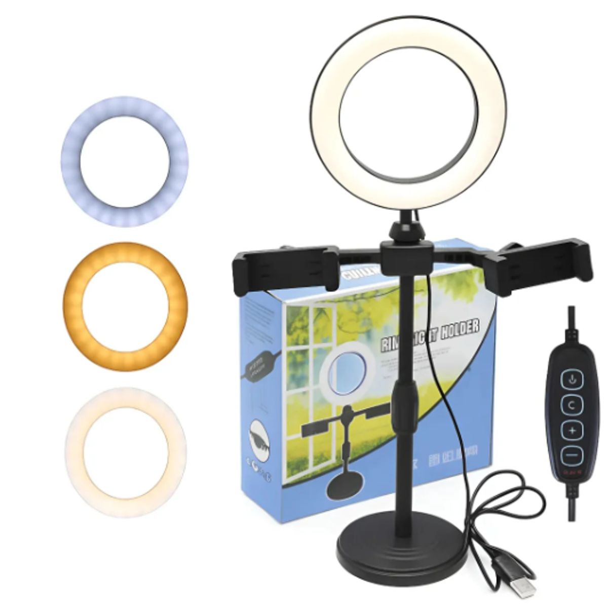 GENERICO - Aro de Luz Led con Holder y Parante