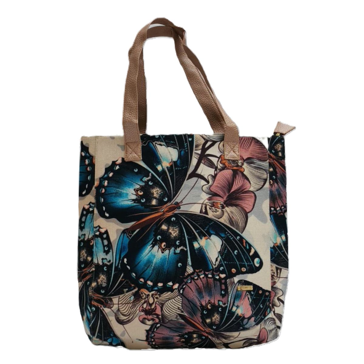 CHULA TULUM - CARTERA MODELO TOTE YUTE DISEÑO  MONARCA AZUL