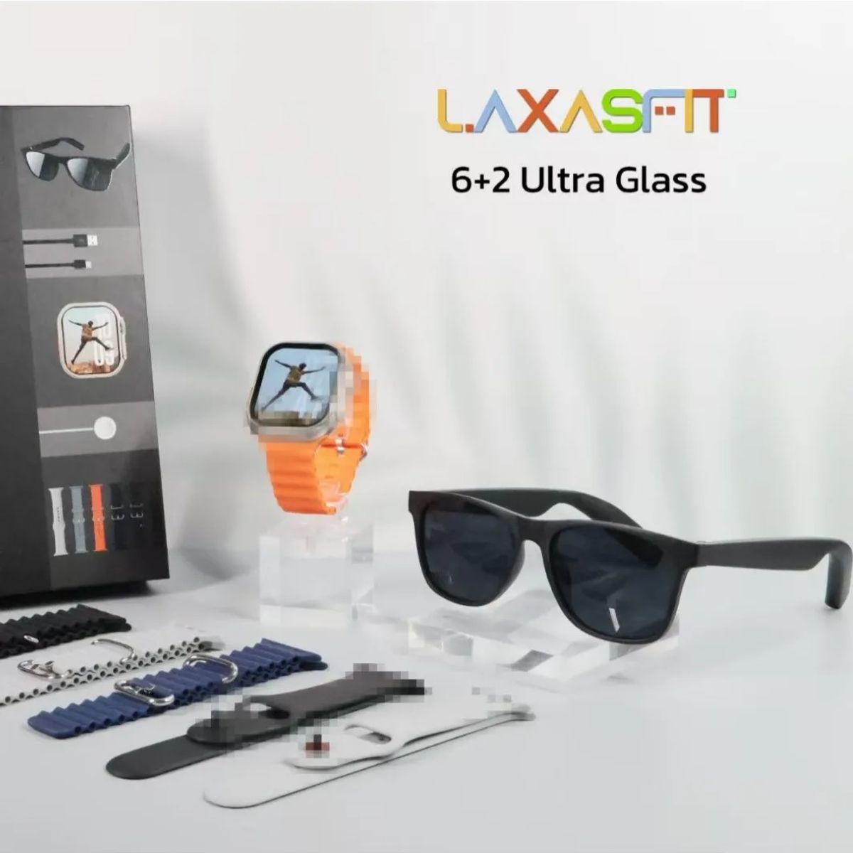 OEM - Smartwatch Set 6+2 Ultra Con Gafas Inteligentes y 6 Correas