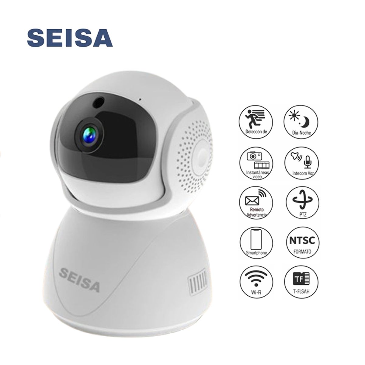 SEISA - Cámara Seguridad SEISA IPC-ZAS02 WiFi 1080P Blanca