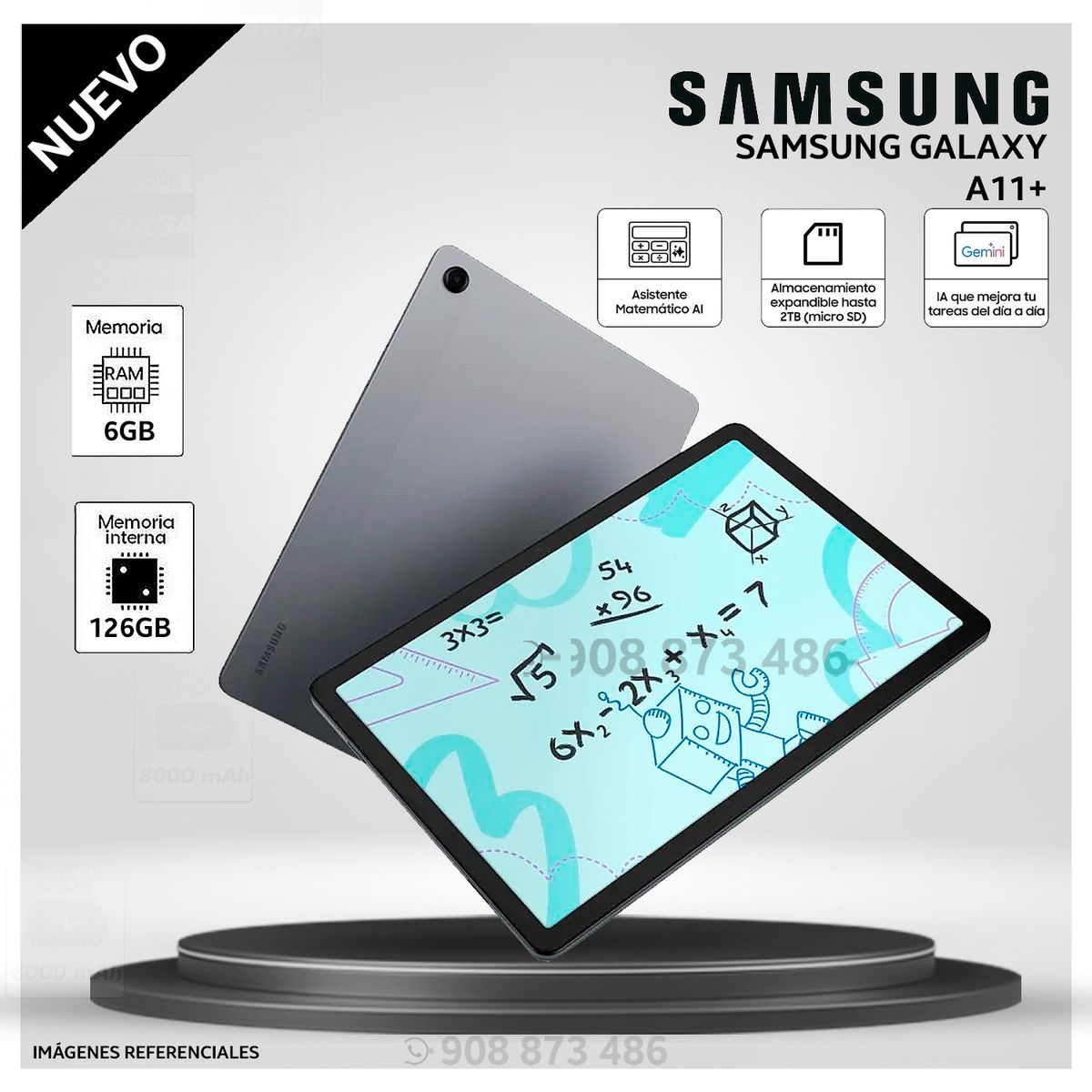 SAMSUNG - Tablet Samsung GALAXY TAB A11+ 6GB/128GB 11 Pulgadas - Graphite