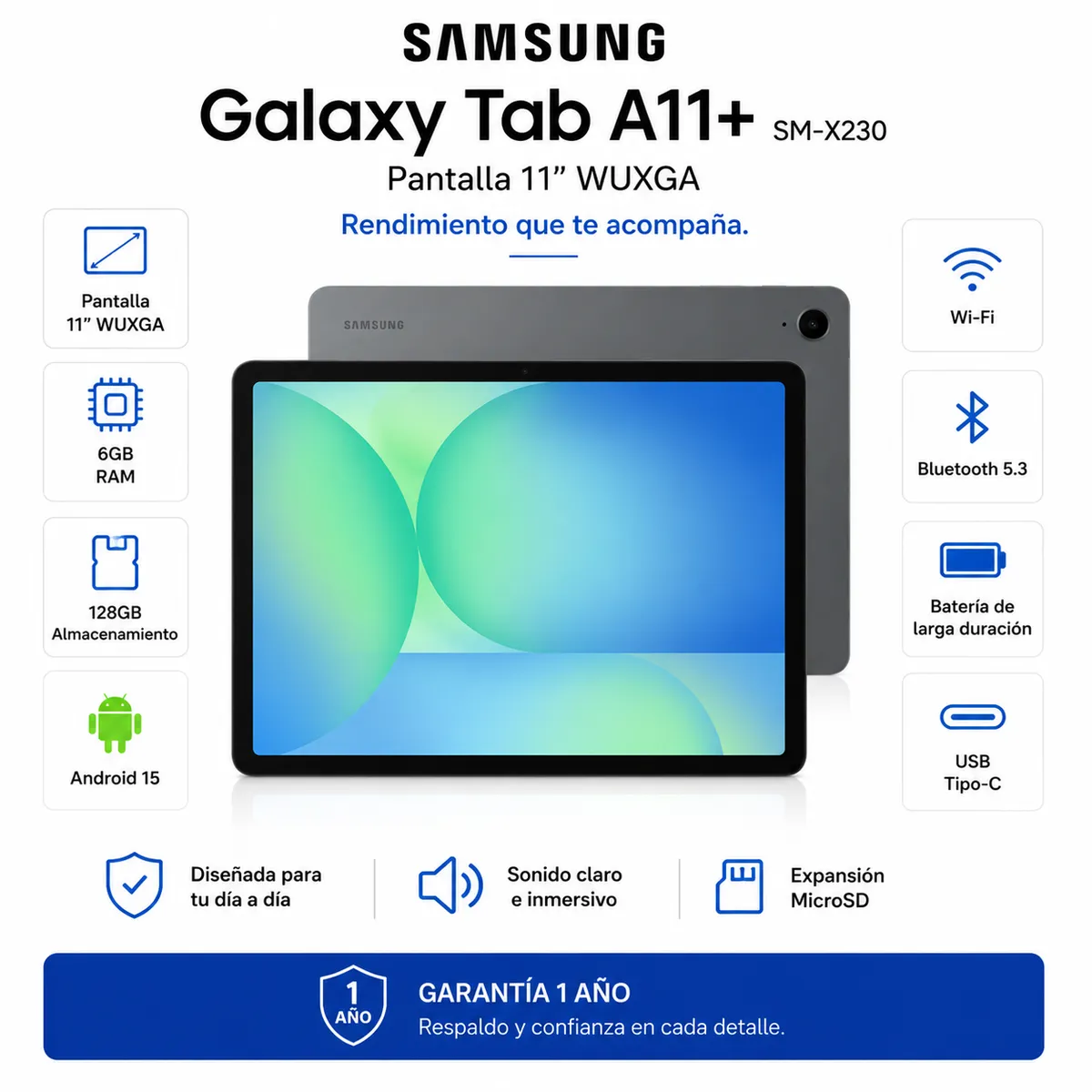SAMSUNG - Tablet Samsung GALAXY TAB A11 PLUS 6GB/128GB 11 Pulgadas - Graphite