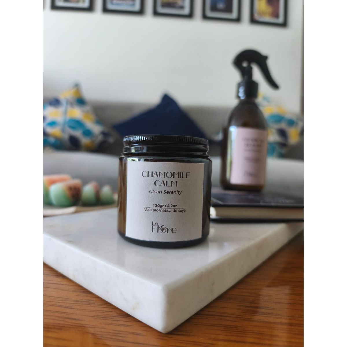 GENERICO - Vela de Soya Aromática "CHAMOMILE CALM"  - 120gr
