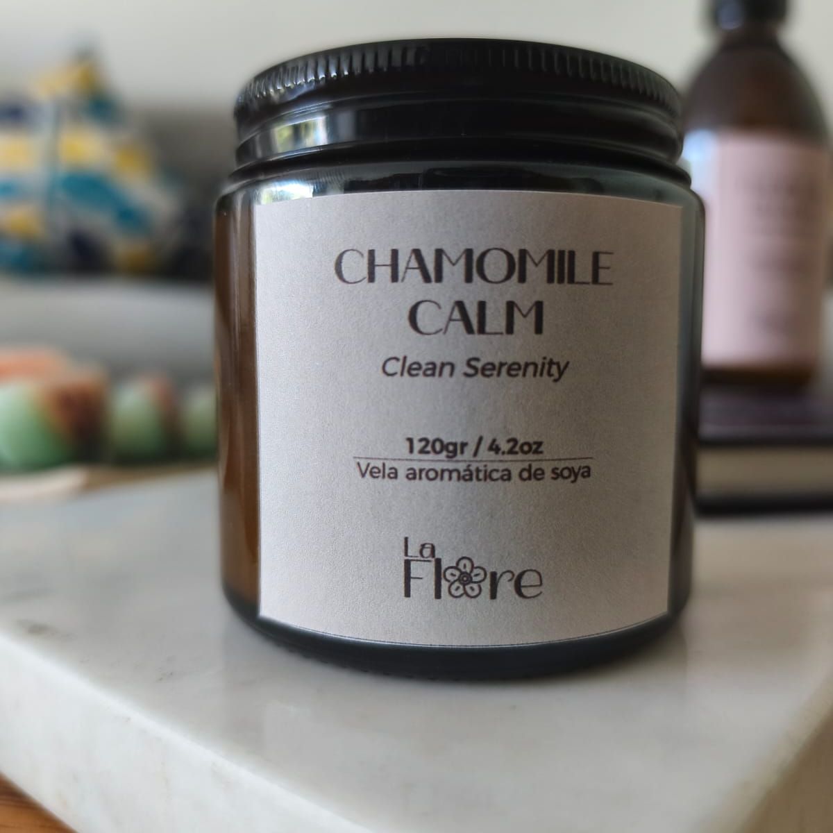 GENERICO - Vela de Soya Aromática "CHAMOMILE CALM"  - 120gr
