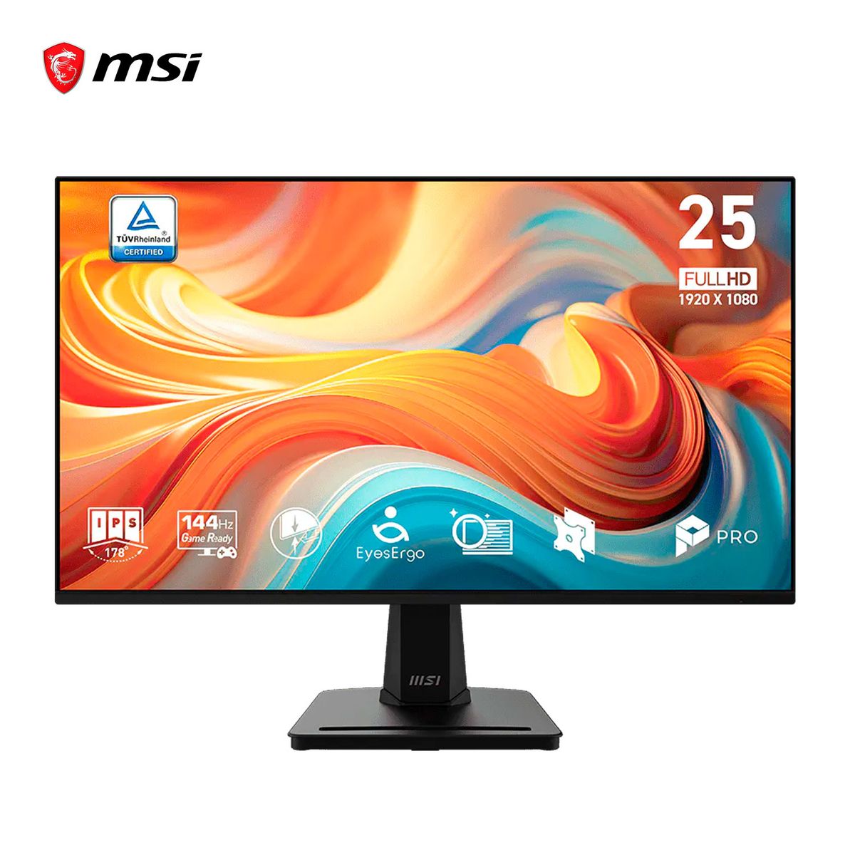 MSI - Monitor gamer MSI 24.5 pulgadas FHD IPS 144Hz 1ms Adaptive Sync HDMI VGA PRO MP251 E14L