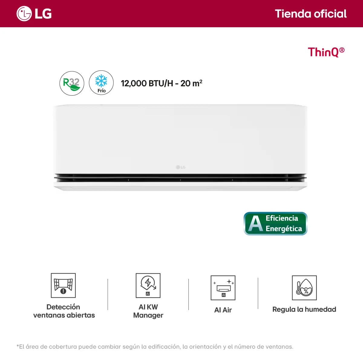 LG - AIRE ACONDICIONADO LG DUAL COOL CON IA 12