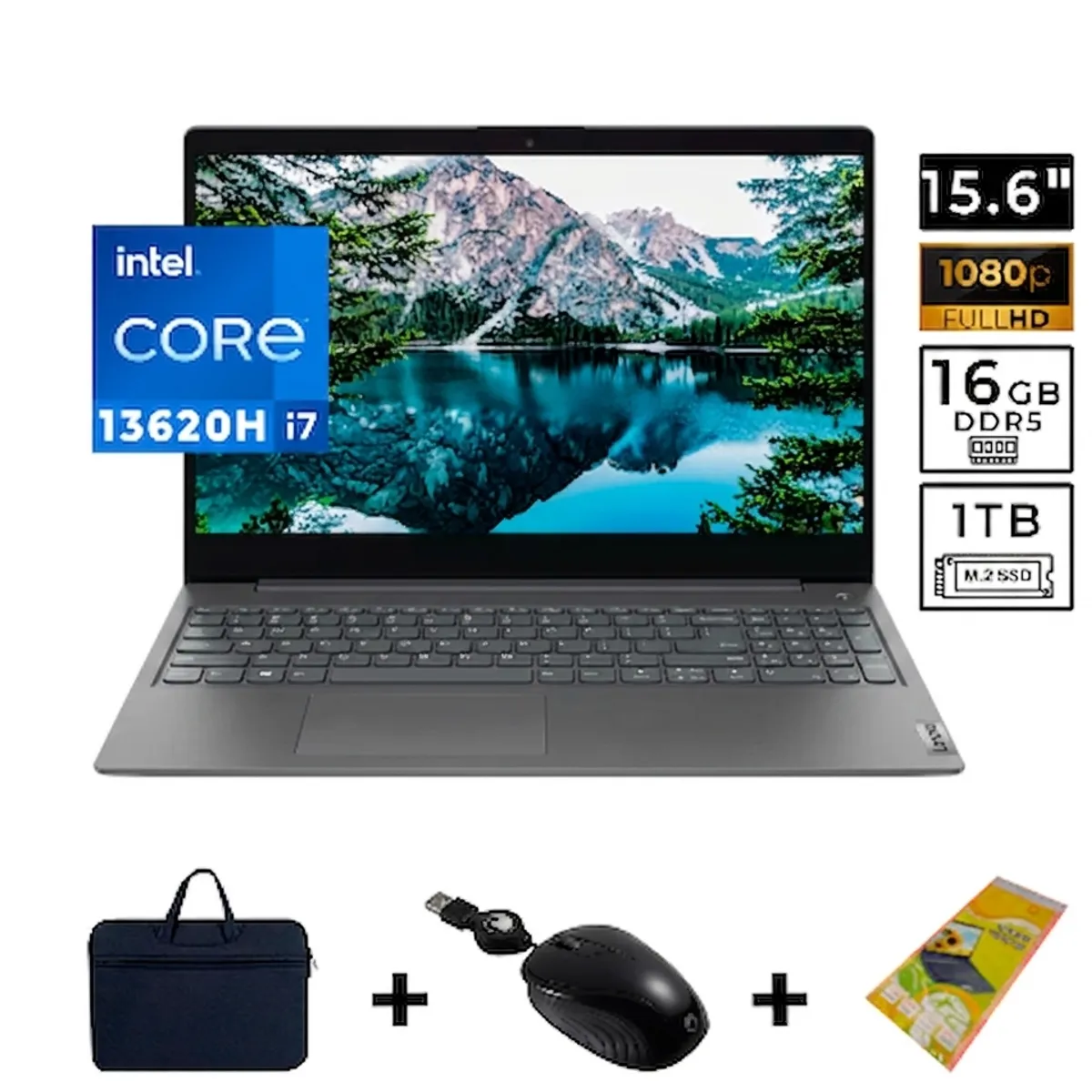 LENOVO - LAPTOP LENOVO V15 G5 IRL, INTEL CORE I7-13620H, 16GB DDR5, 1TB SSD, PANTALLA 15.6 FHD