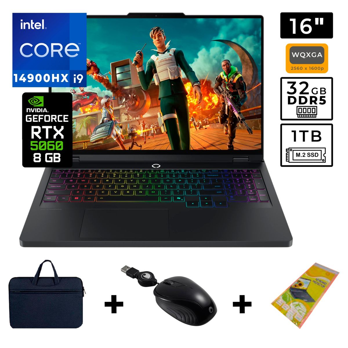 LENOVO - LAPTOP LENOVO LEGION PRO 5 16IRX10, INTEL CORE I9-14900HX, 32GB DDR5, 1TB SSD RTX5060 8GB, PANTALLA 16" WQXGA
