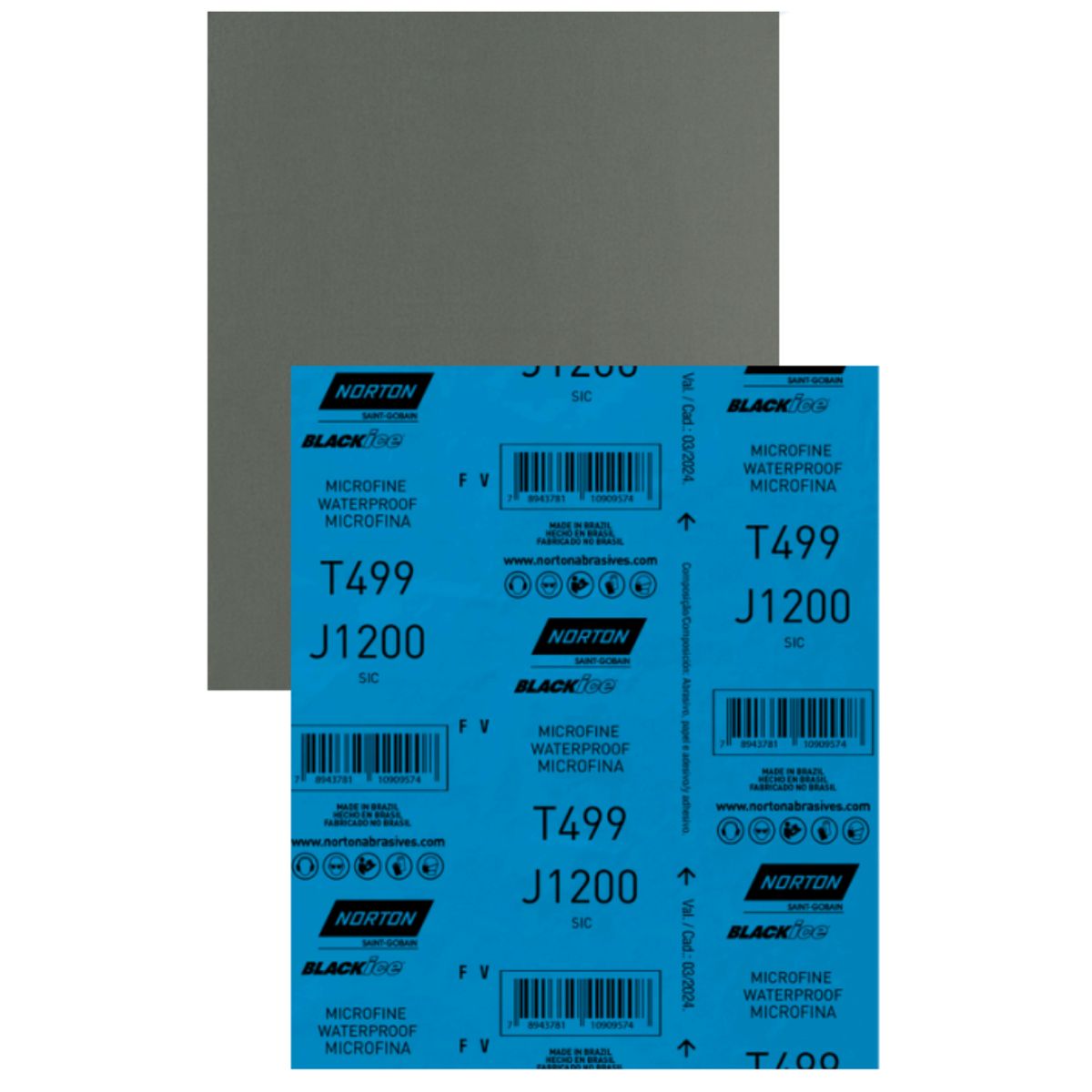 NORTON - LIJA AL AGUA T499 9''X11 GR 1200 NORTON   -  PACK X14 UNIDADES