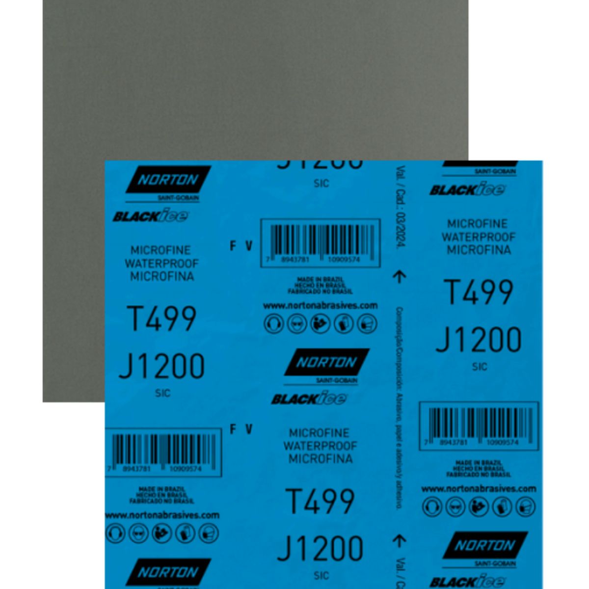 NORTON - LIJA AL AGUA T499 9''X11 GR 1500 NORTON   -  PACK X14 UNIDADES
