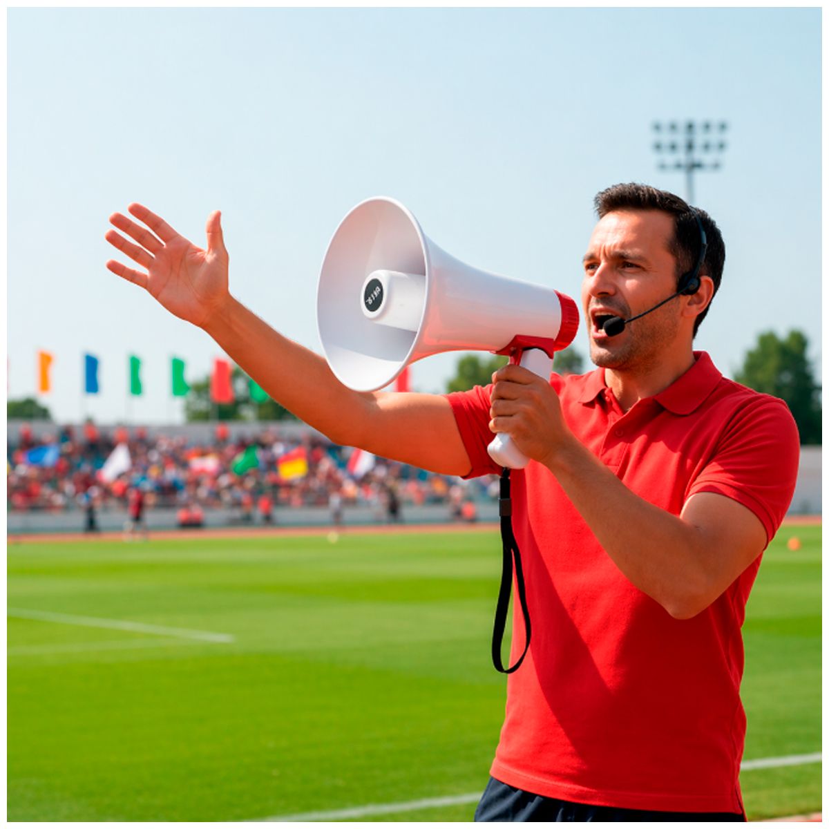 GENERICO - Megáfono Portátil Con Grabadora Bluetooh Rojo