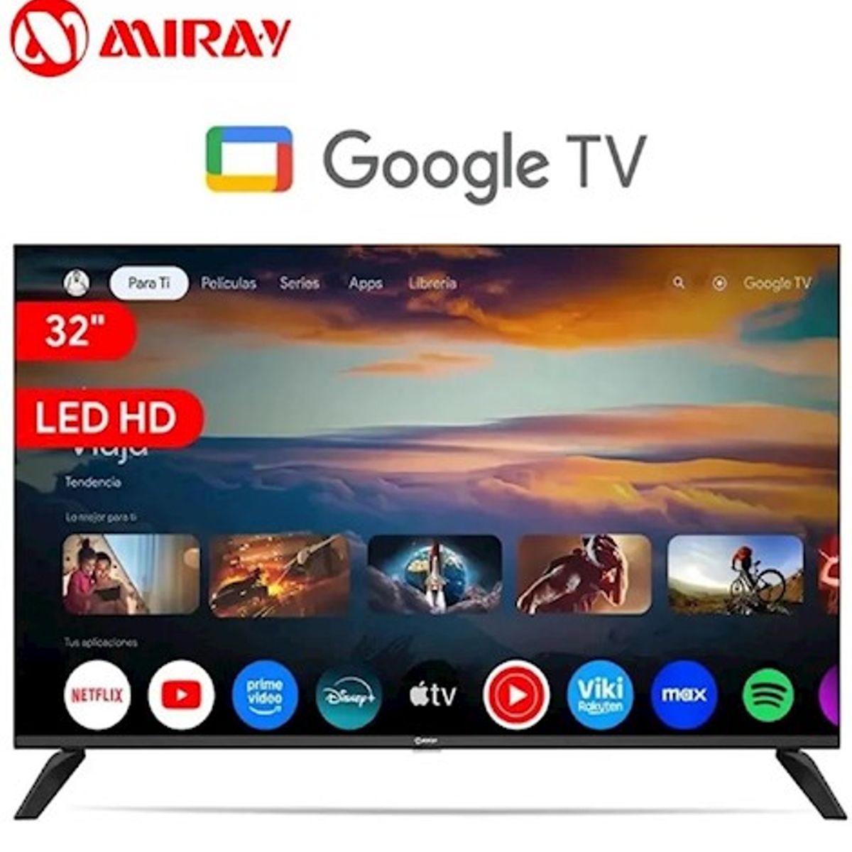 MIRAY - Televisor Miray Google TV LED FHD 32 MS32-E2000GBT - Negro