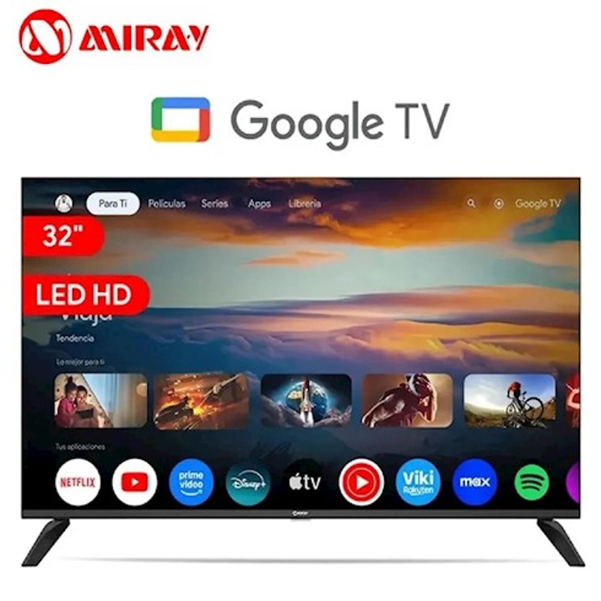 MIRAY - Televisor Miray Google TV LED FHD 32 MS32-E2000GBT - Negro