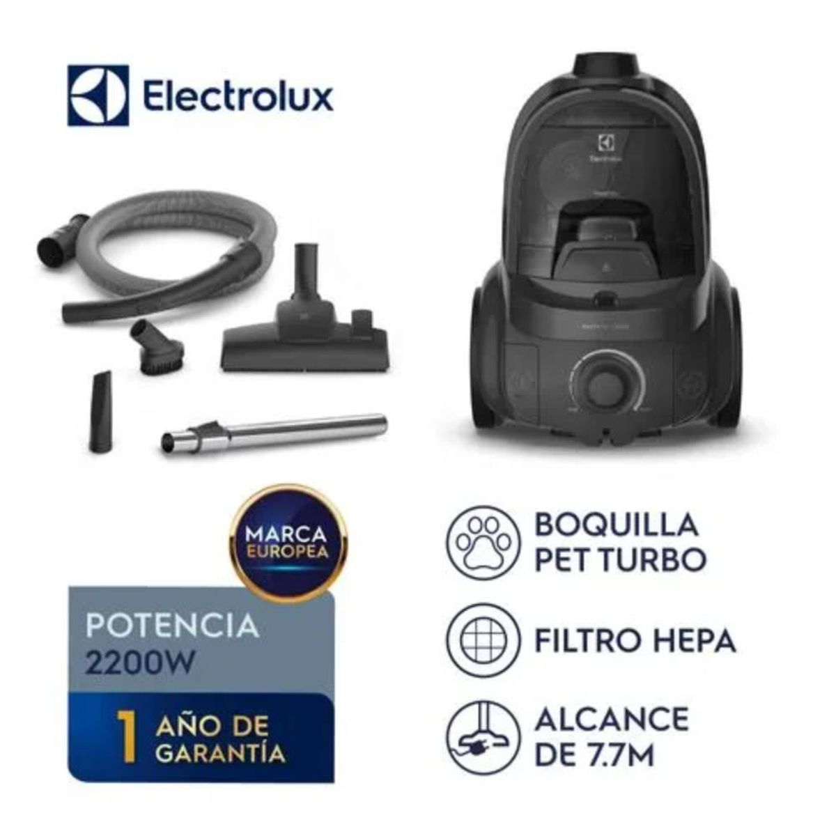 ELECTROLUX - Aspiradora Ciclónica Electrolux 2200W EasyBox con Boquilla PET EAS41