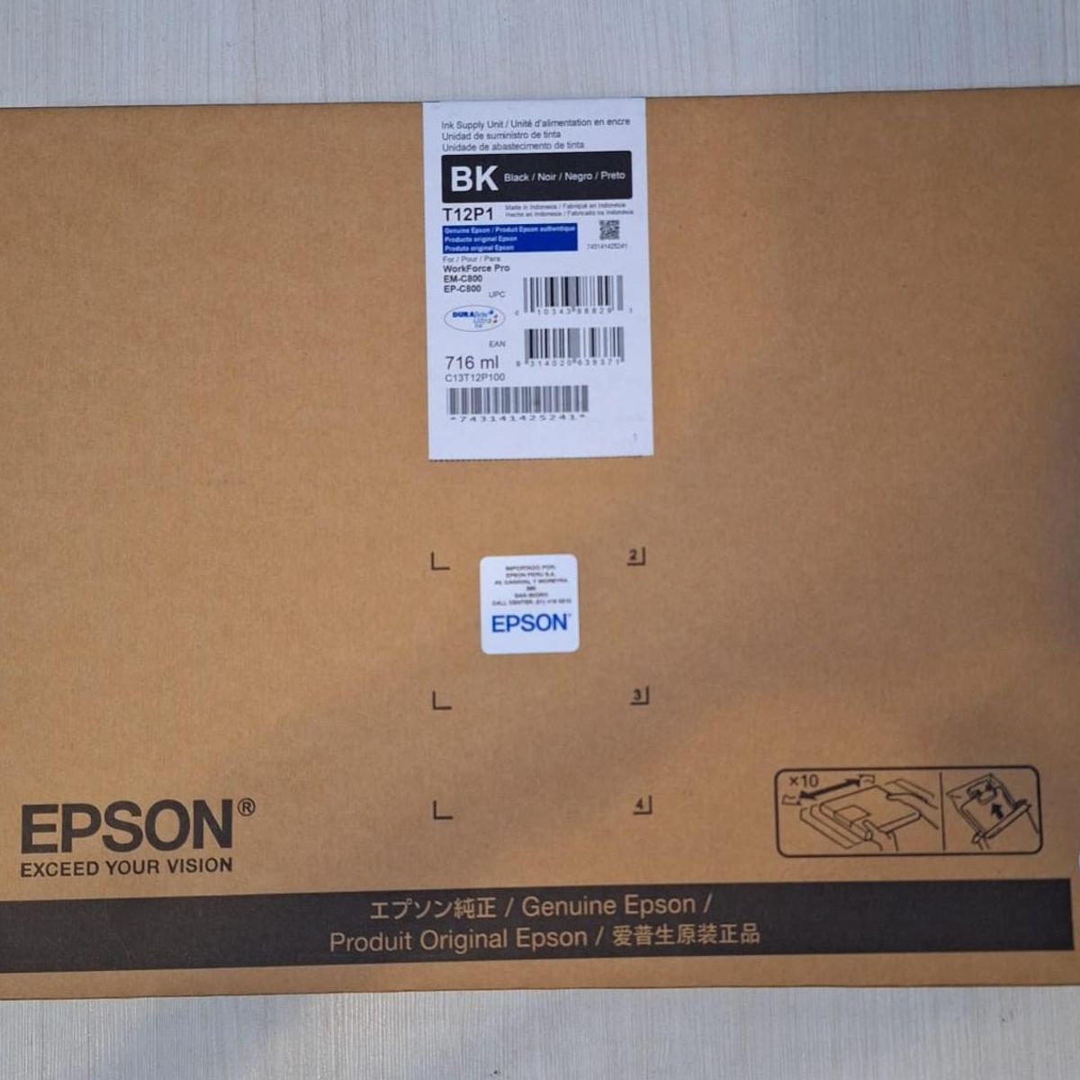 EPSON - TINTA EPSON T12P100 BLACK XL WF EM-C800