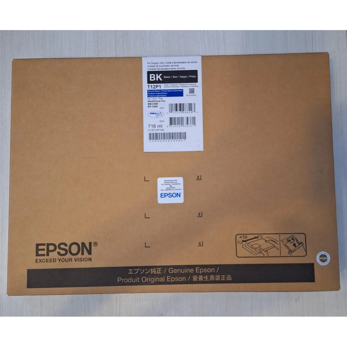 EPSON - TINTA EPSON T12P100 BLACK XL WF EM-C800