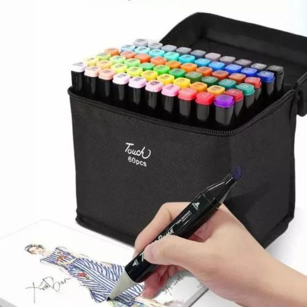 OEM - Set de 60 Plumones Doble Punta con Estuche