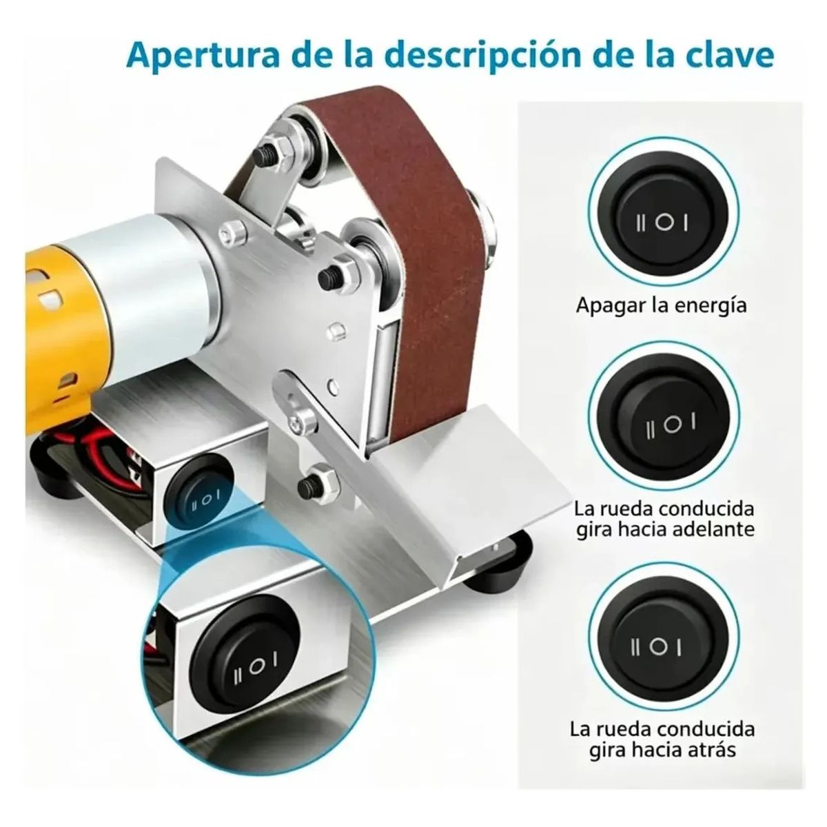 Lijadora De Banda Eléctrica Pulidora Cuchillos Rectificadora, marca QUICK - Foto 2