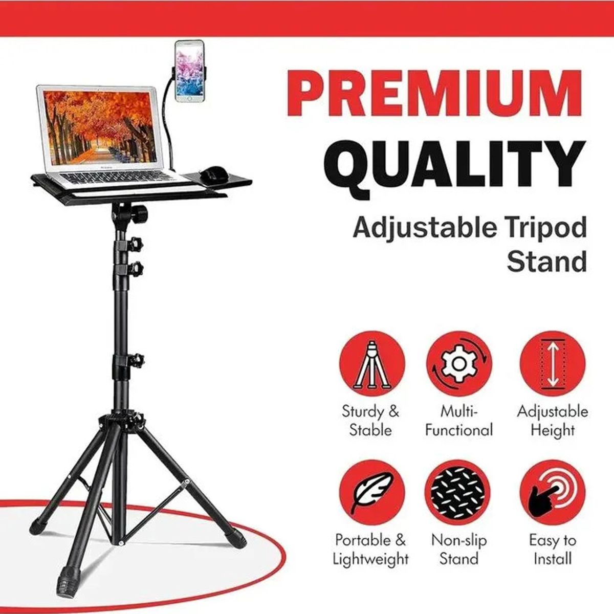U BUY - Atril Notebook Ajustable Y Soporte Celular Con Bandeja Mouse