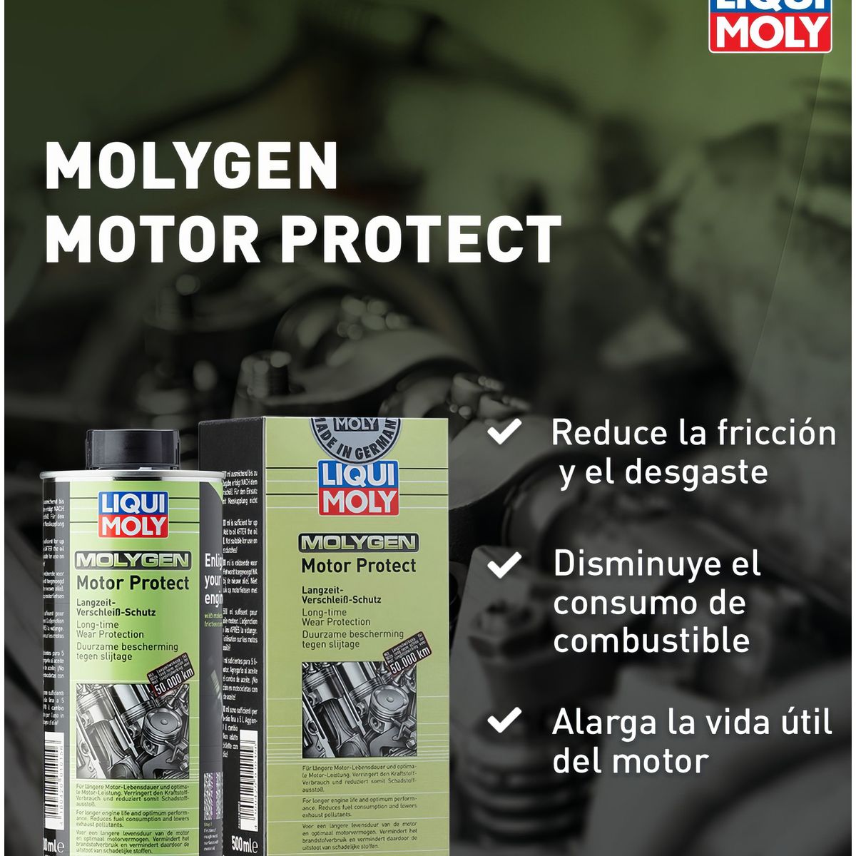 LIQUI MOLY - Aditivo Sintetico Molygen Protector Motor Diesel  Otto 500ml