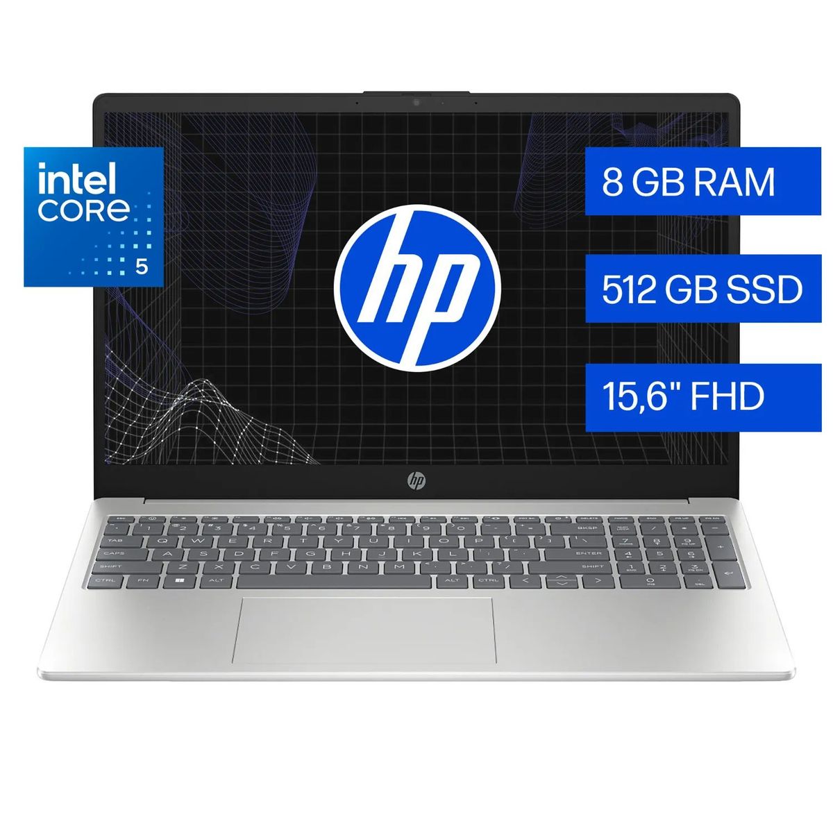 HP - Laptop HP Core 5 8GB RAM 512GB SSD 15.6 FHD Windows11 - 15-FD0350LA