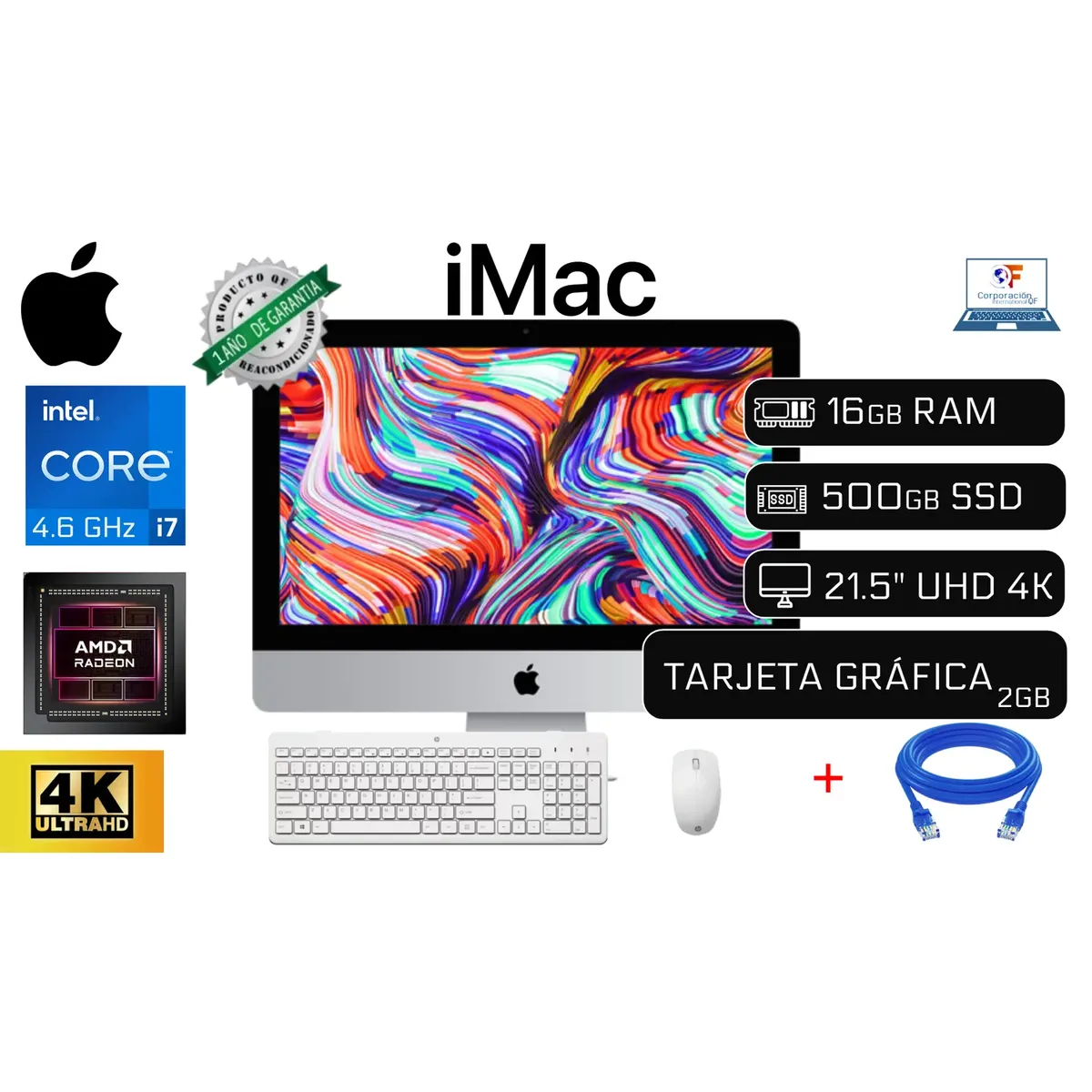 APPLE - Apple Imac I7 4.6 Ghz 16GB RAM 500GB SSD + Hdd 1TB Video 2GB GDDR5 21.5.