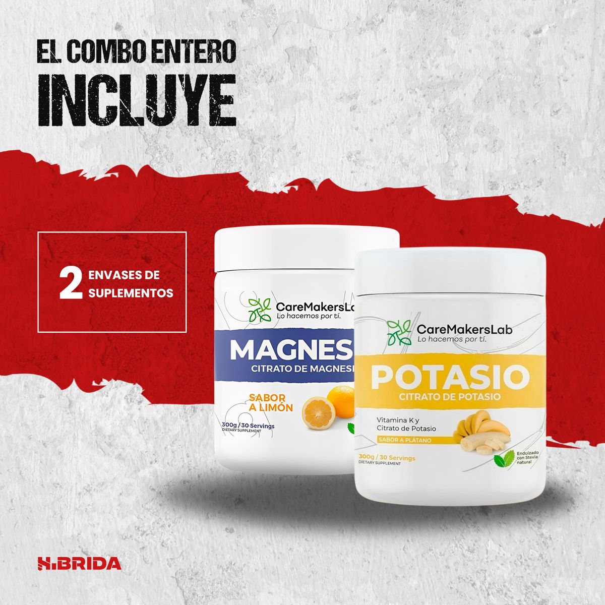 GENERICO - Citrato de Magnesio 300g + Citrato de Potasio 300g