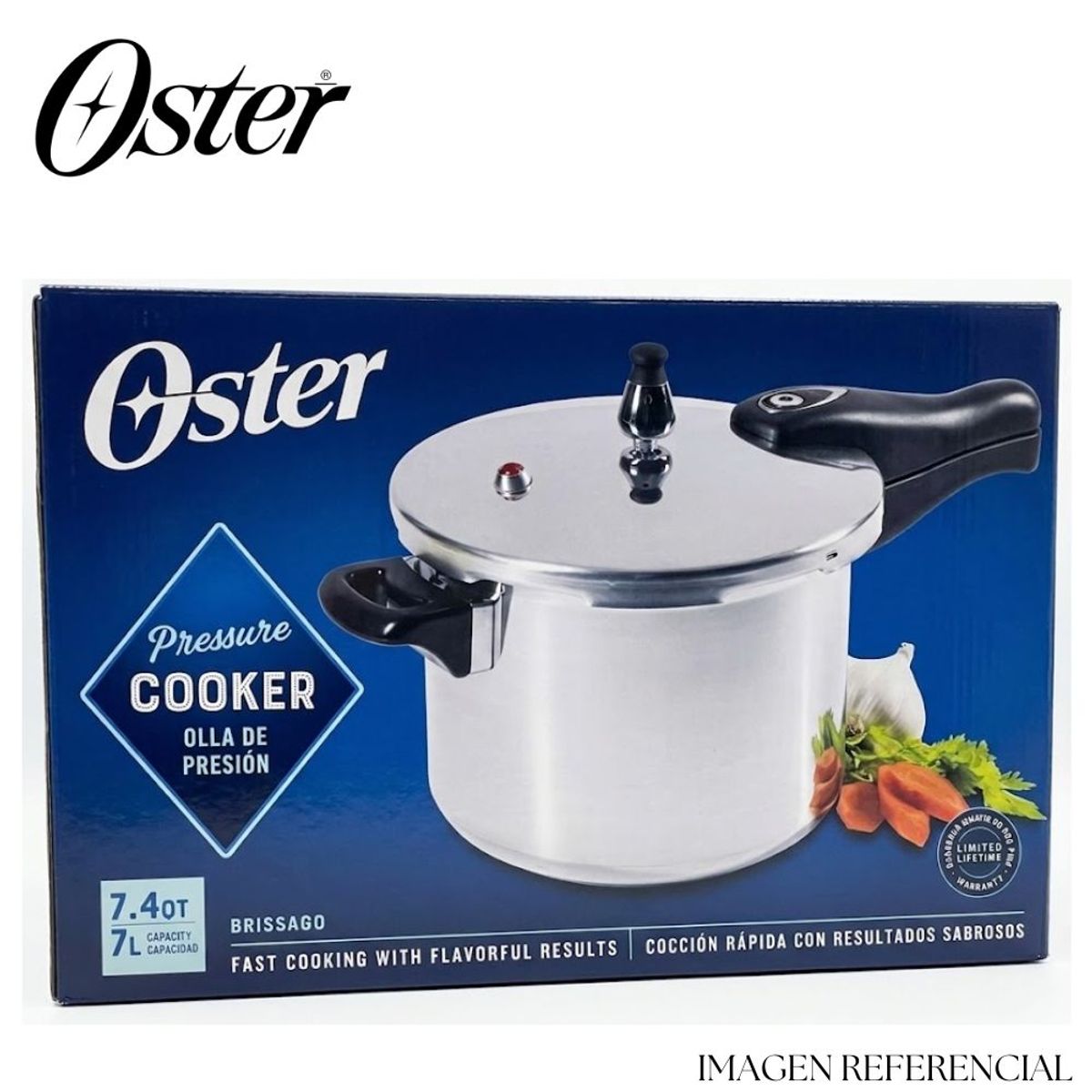 OSTER - Olla a presión Oster BRISSAGO de 7 litros