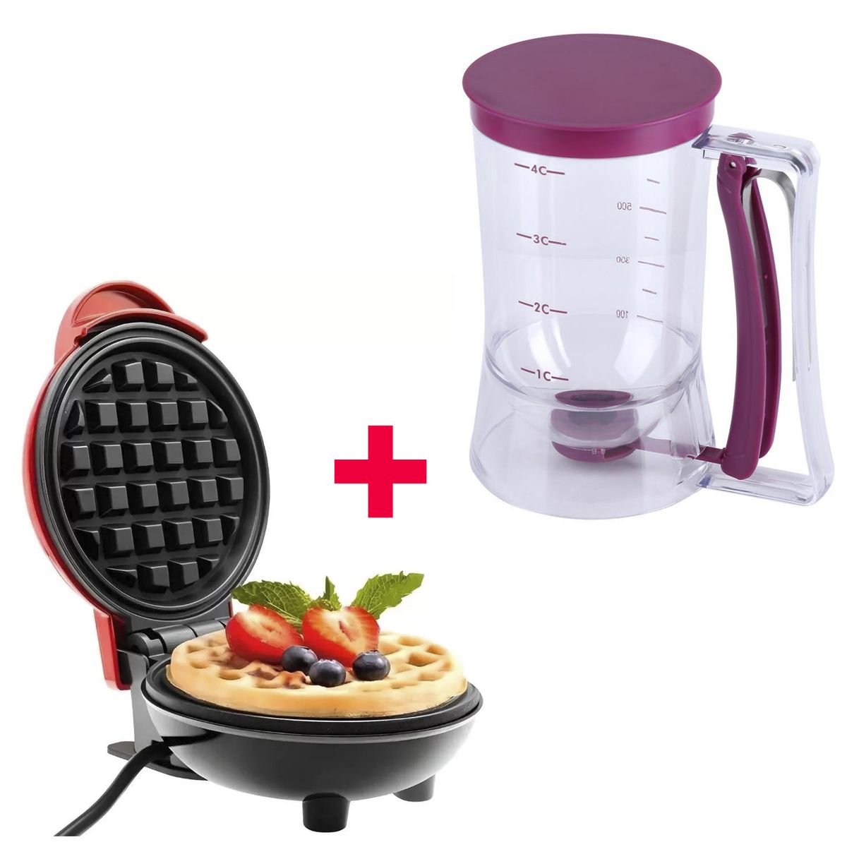 GENERICO - Mini waflera + dispensador de masa