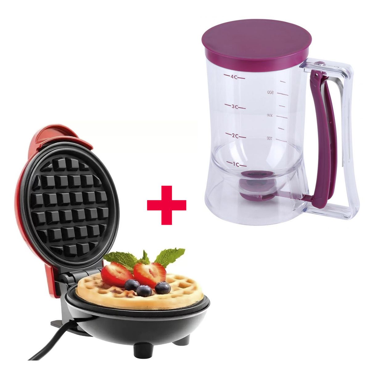 GENERICO - Mini waflera + dispensador de masa