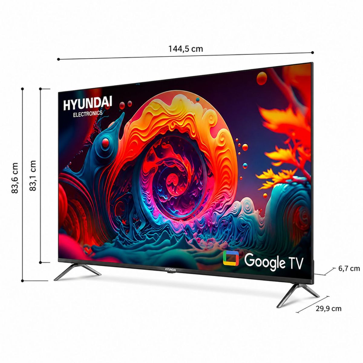 Televisor Hyundai 65 HYLED6513QG 4K QLED Gris, marca HYUNDAI - Foto 2
