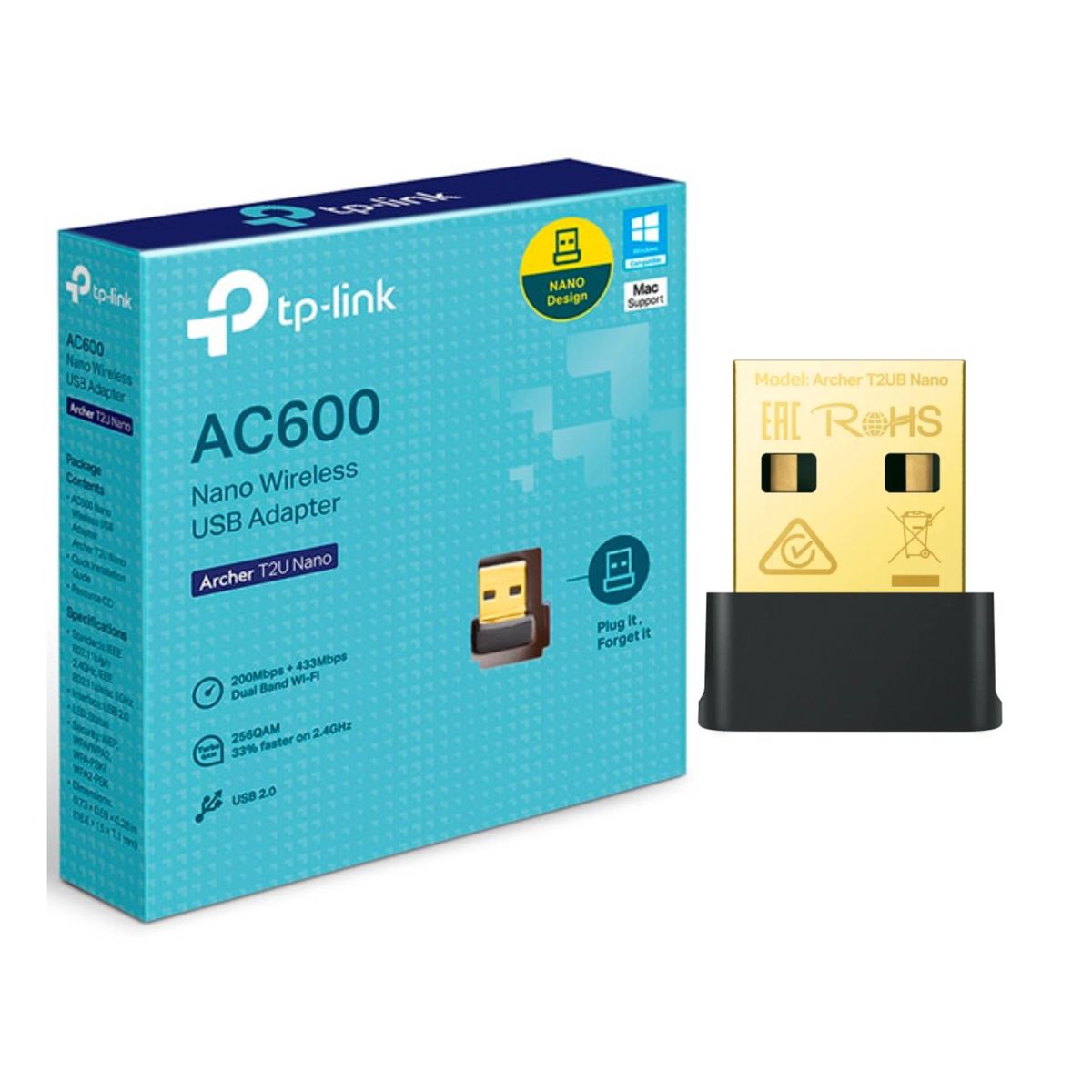 TP LINK - TP-LINK ADAPTADOR USB AC600 DOBLE BANDA T2UB NANO