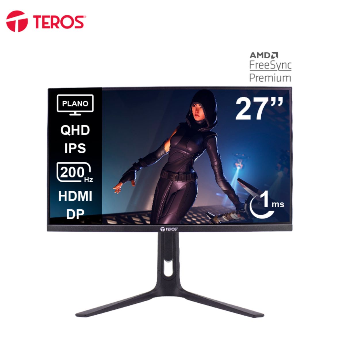 TEROS GAMING - Monitor Plano Gaming TEROS TE-2754G, 27 QHD IPS, 200Hz, 1ms, HDMI, DP, AUDIO OUT