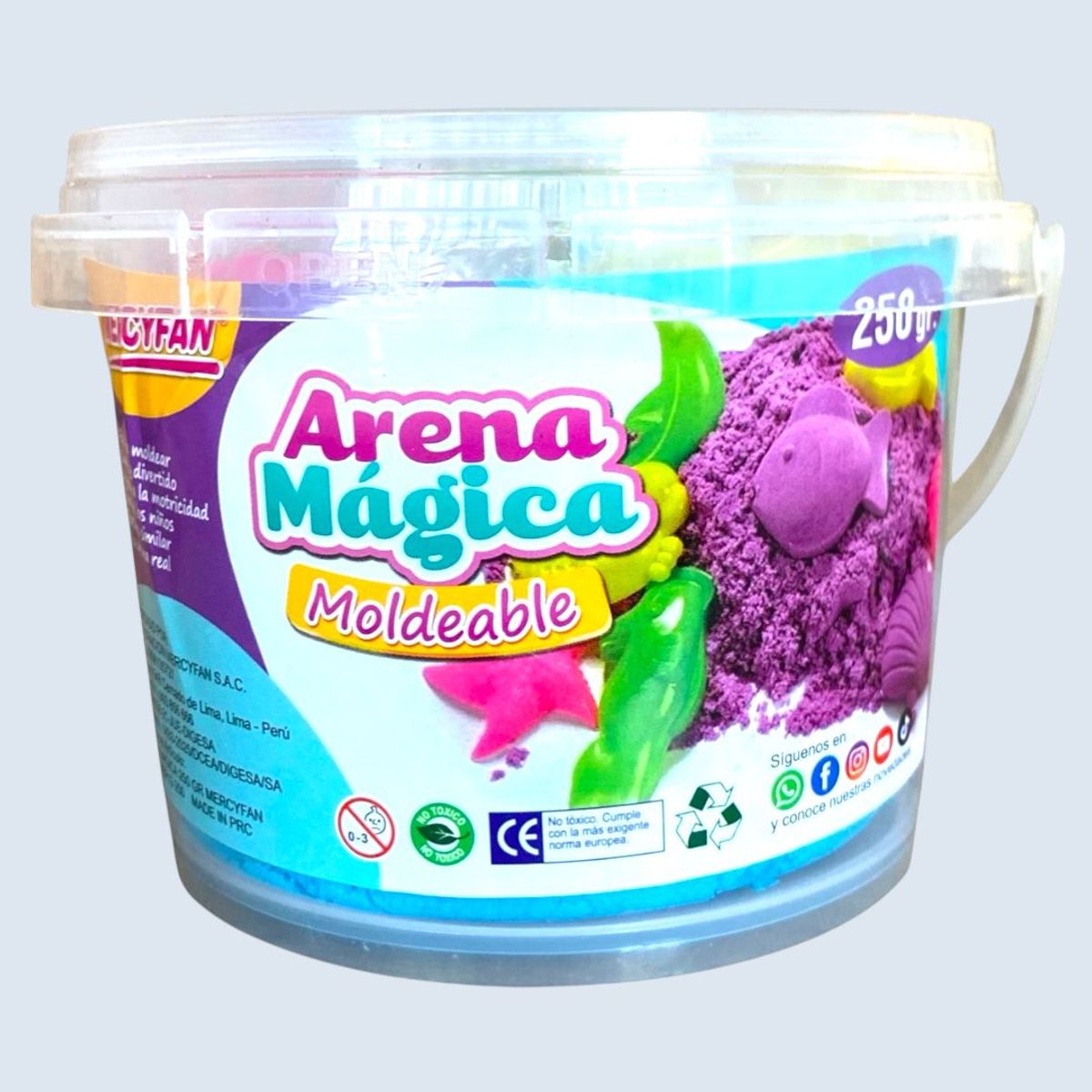 GENERICO - Arena Mágica Celeste con Moldes - 250 gramos + moldes