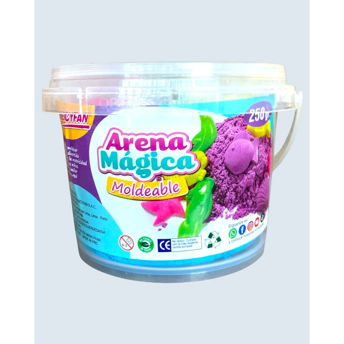 GENERICO - Arena Mágica Celeste con Moldes - 250 gramos + moldes