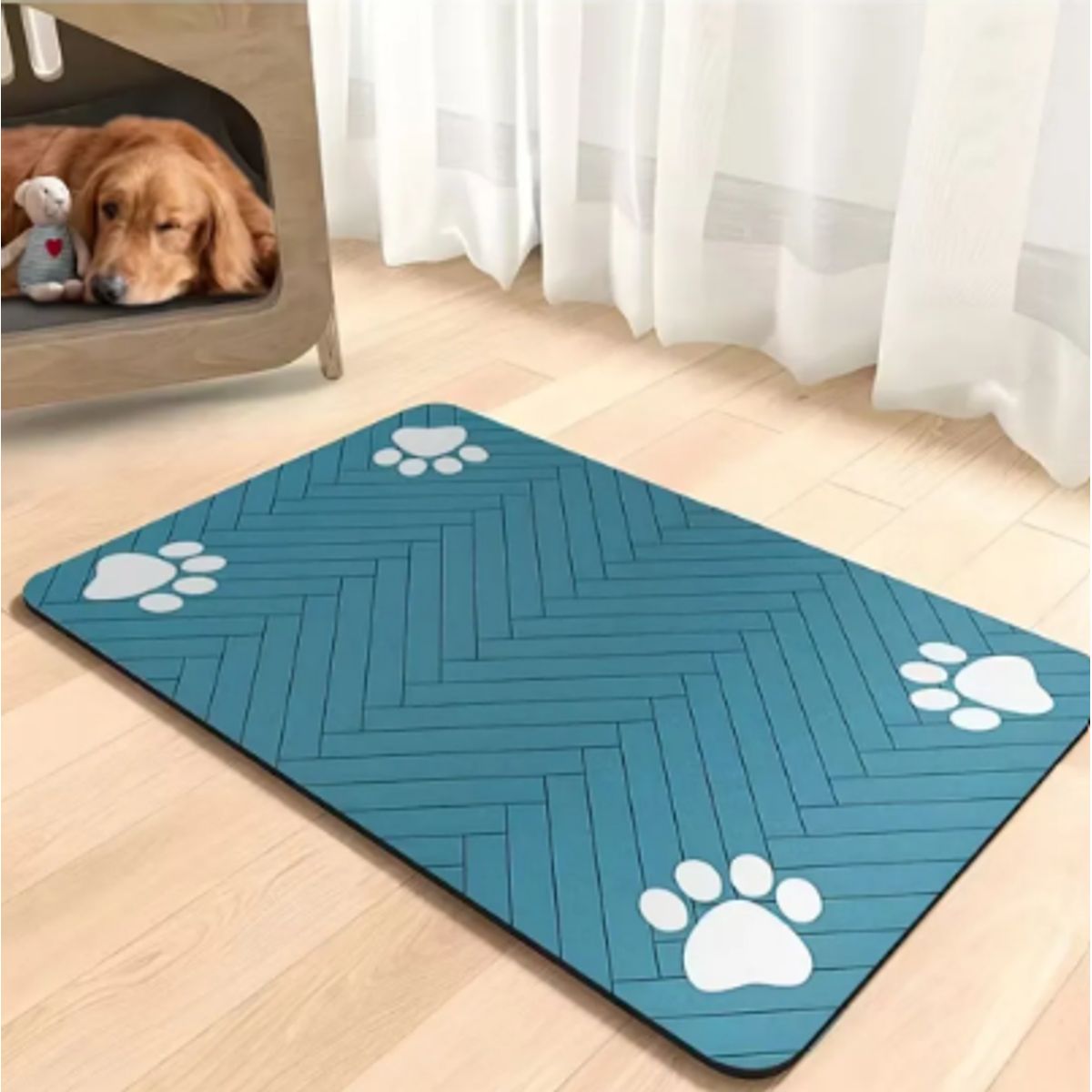 Tapete Antideslizante para Comida de Mascotas - AZUL - 50 x 80, marca GENERICO - Foto Principal