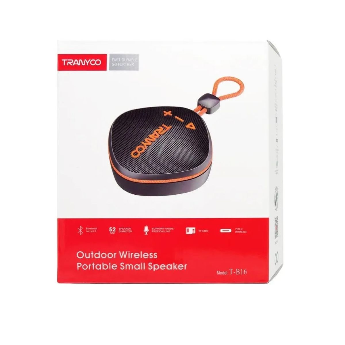 TRANYOO - Parlante T-B16 Negro Portátil Bluetooth Tranyoo