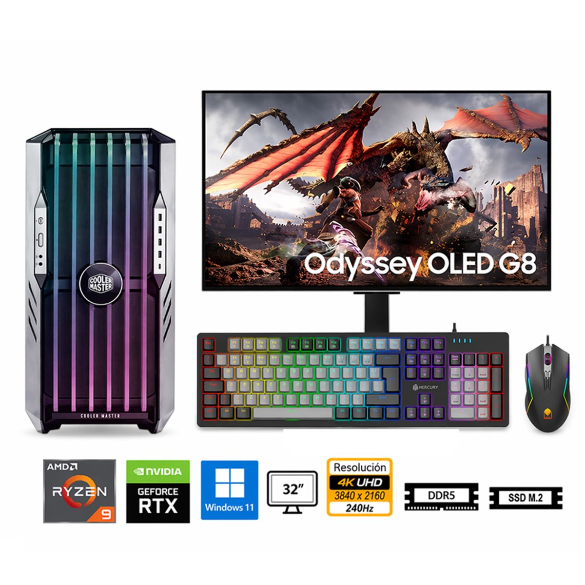 GENERICO - PC Ryzen 9 9950X ProPC HAF 700 EVO TITANIUM 32-2TB-32 GEFORCE RTX 5090 32GB, W11PRO