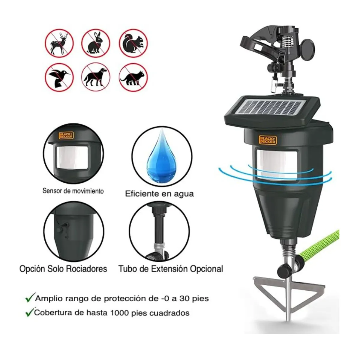 Repelente de Animales, con Sensor de Movimiento, marca GENERICO - Foto 2