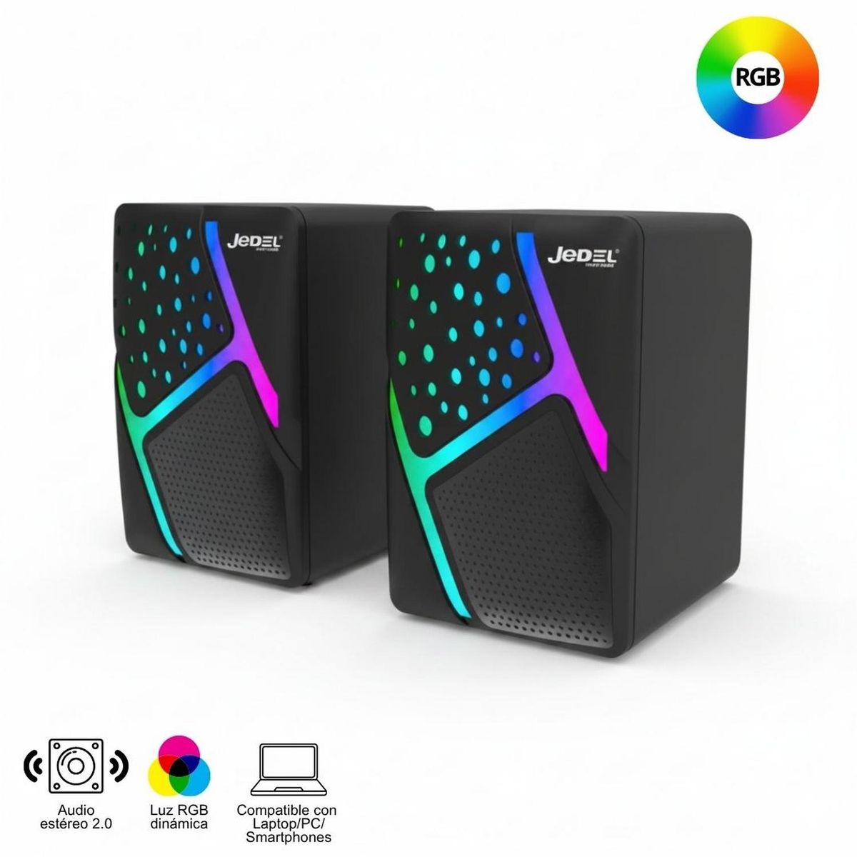 GENERICO - Parlantes x2 Portátil S-527 para PC Laptop Gamer RGB 2.0