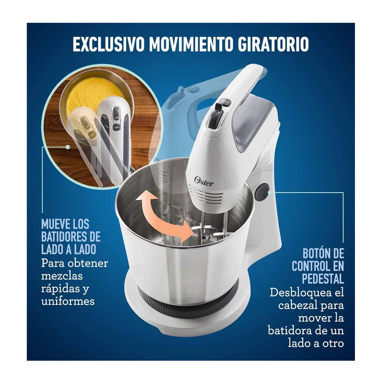 OSTER - Batidora de Mano y Pedestal FPSTHS3612
