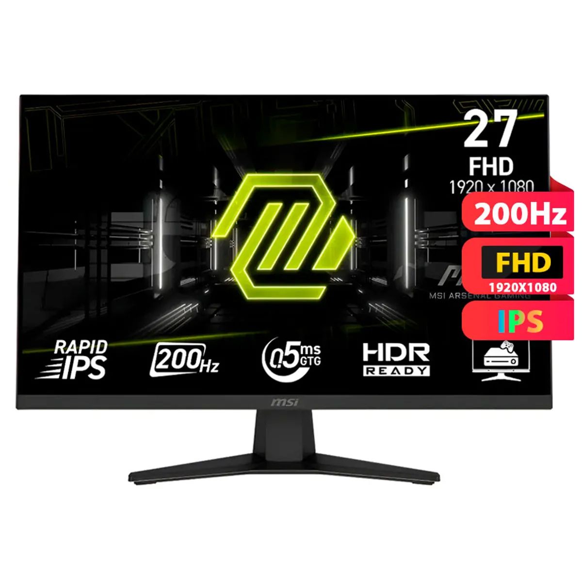 MSI - Monitor Msi Mag 272f 27 Fhd 200hz 0.5ms Ips Fresync Premium