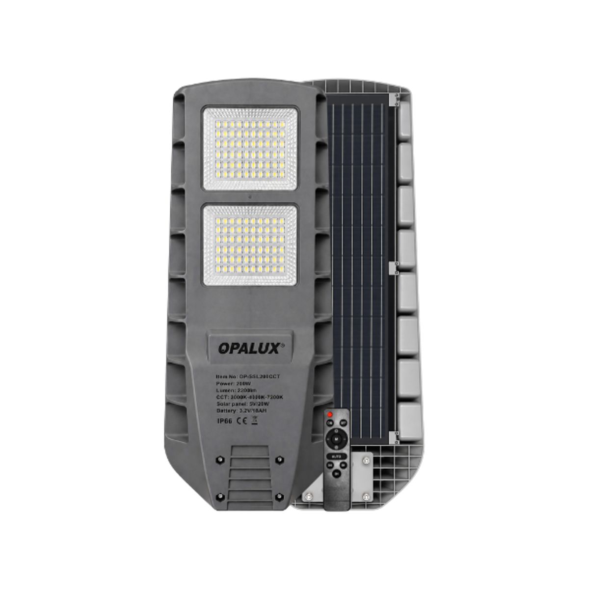 OPALUX - Luminaria Solar Opalux 200w Alumbrado Público Exterior con Control Remoto