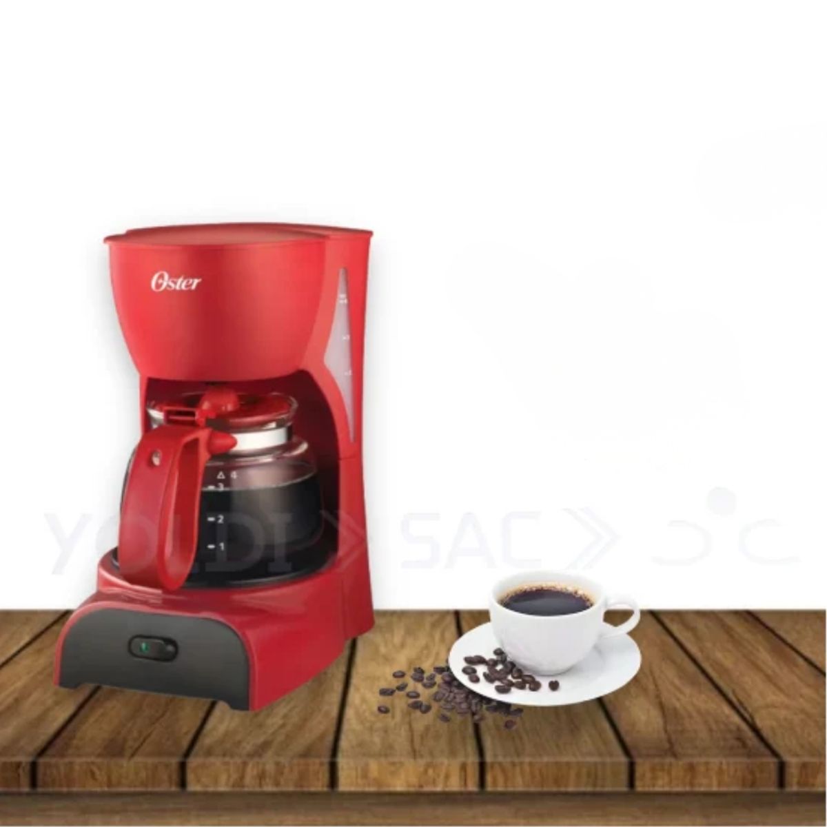 OSTER - CAFETERA OSTER 4 TAZAS COLOR ROJO MOD BVSTDCDR5R